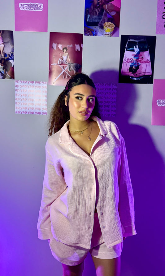 The Muslin PJ - Powder Pink