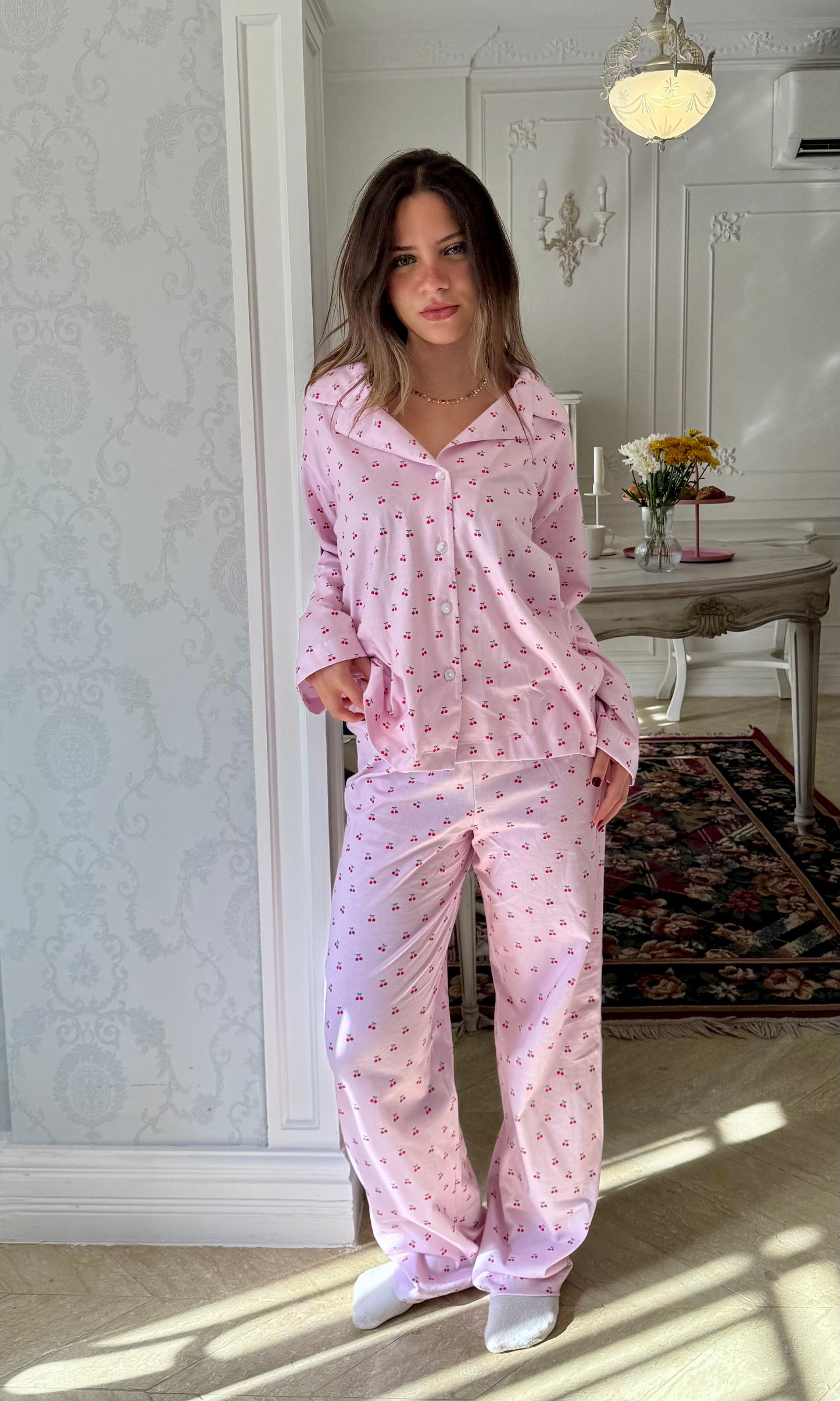 The Classic Long Sleeve PJ - Cherries