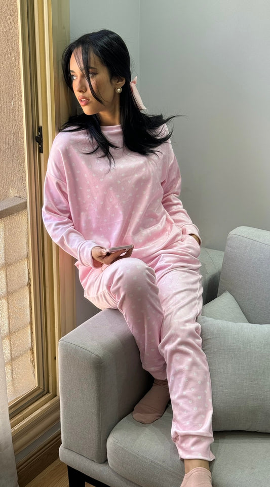 Pink Hearts - Velvet Pyjamas