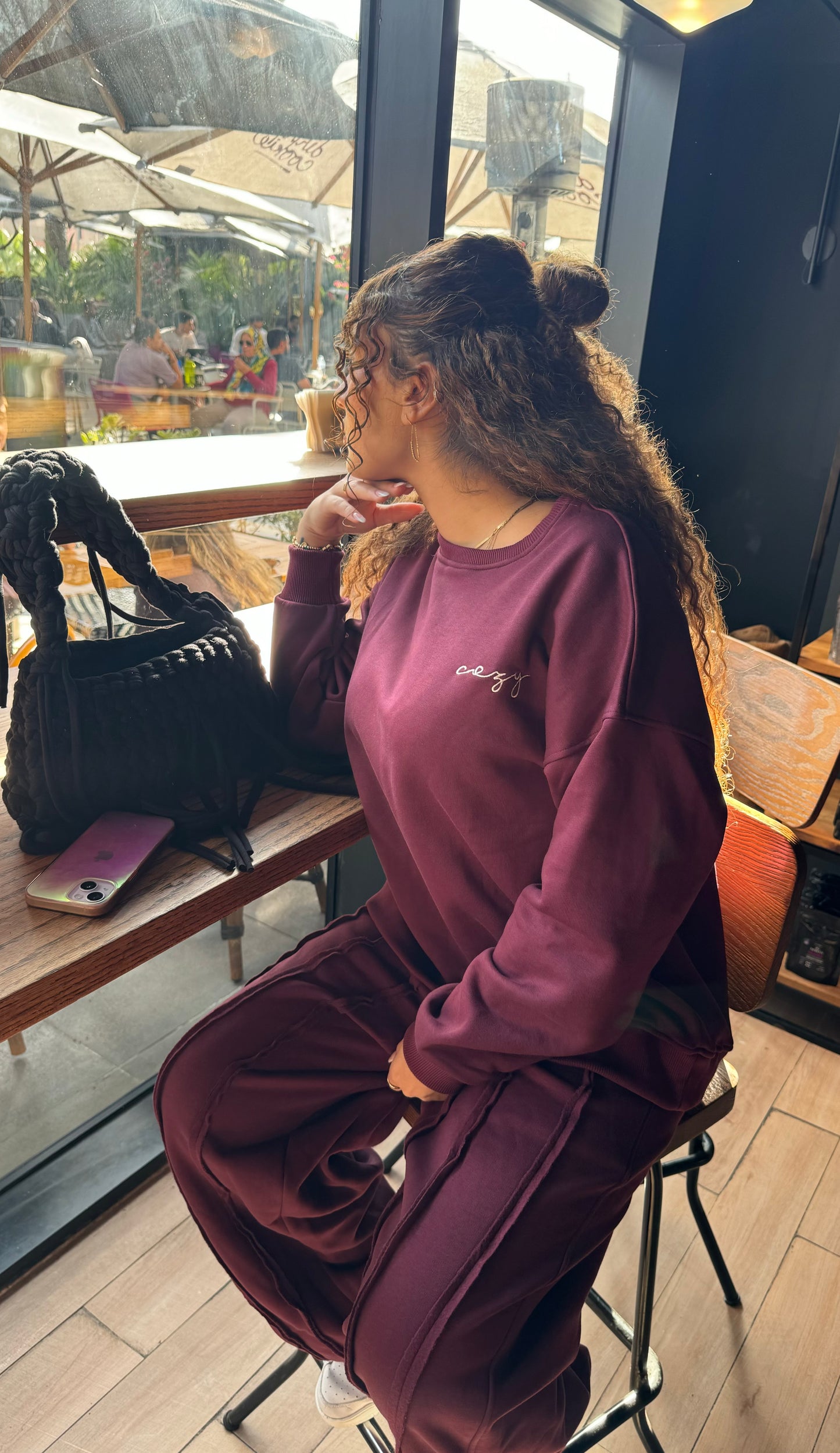 Cozy Oversized Crewneck Burgundy