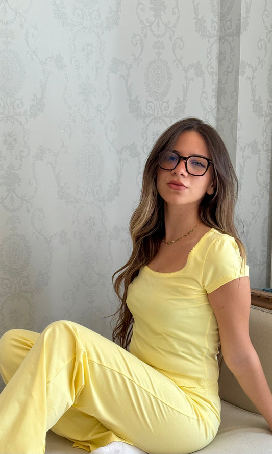 The Summer Jersey Lounge Set - Butter Yellow