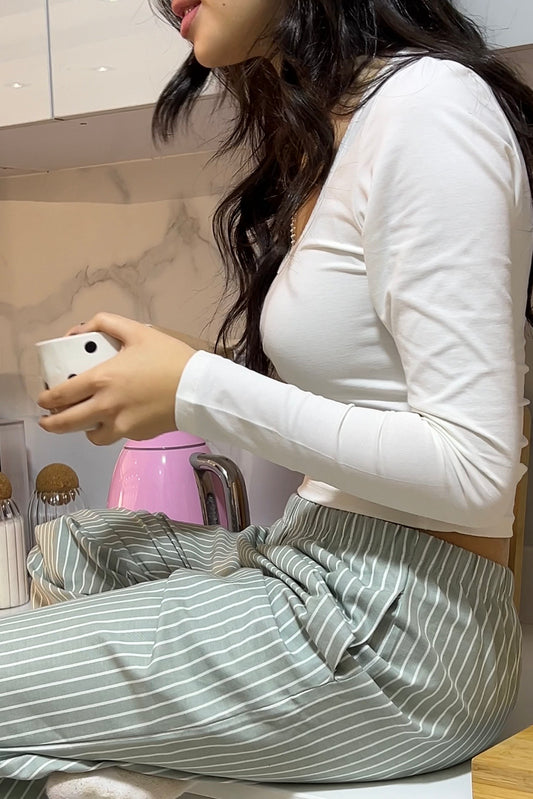 The Boxer Pants PJ - Mint Stripe