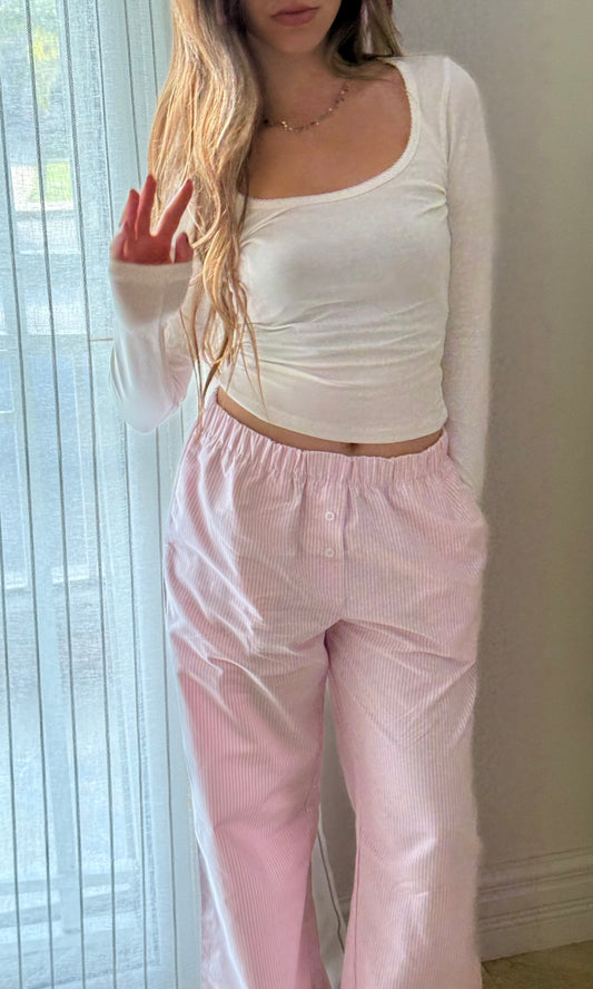 The Boxer Pants PJ - Pink Stripe
