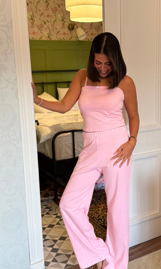 The Strappy Jersey PJ - Blush Pink
