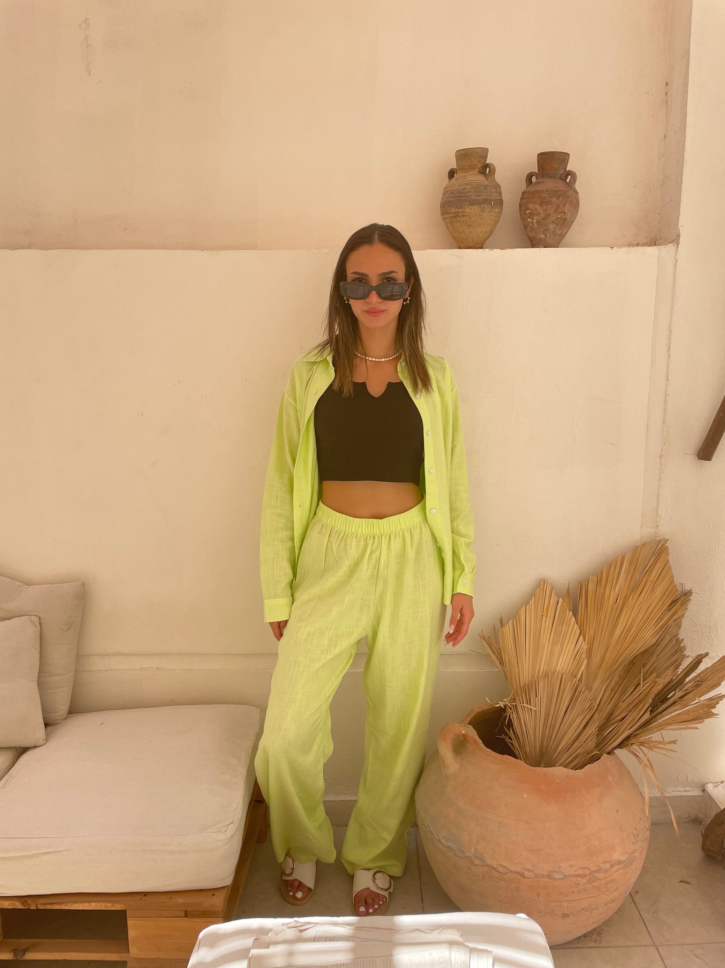 Linen Set Lime