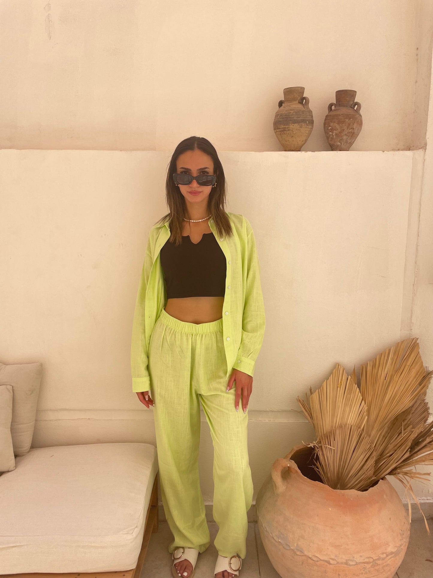 Linen Set Lime