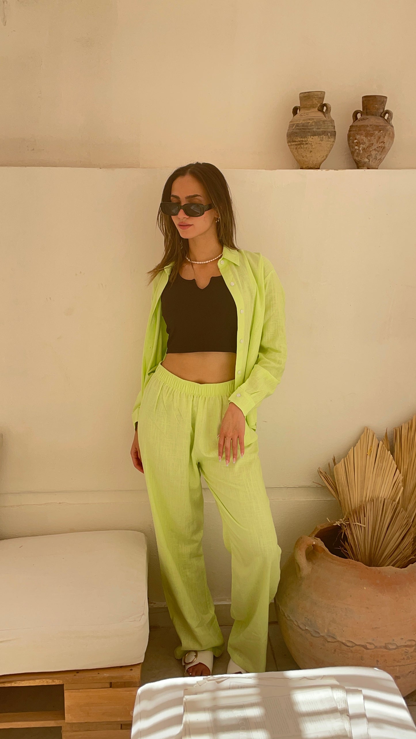 Linen Set Lime