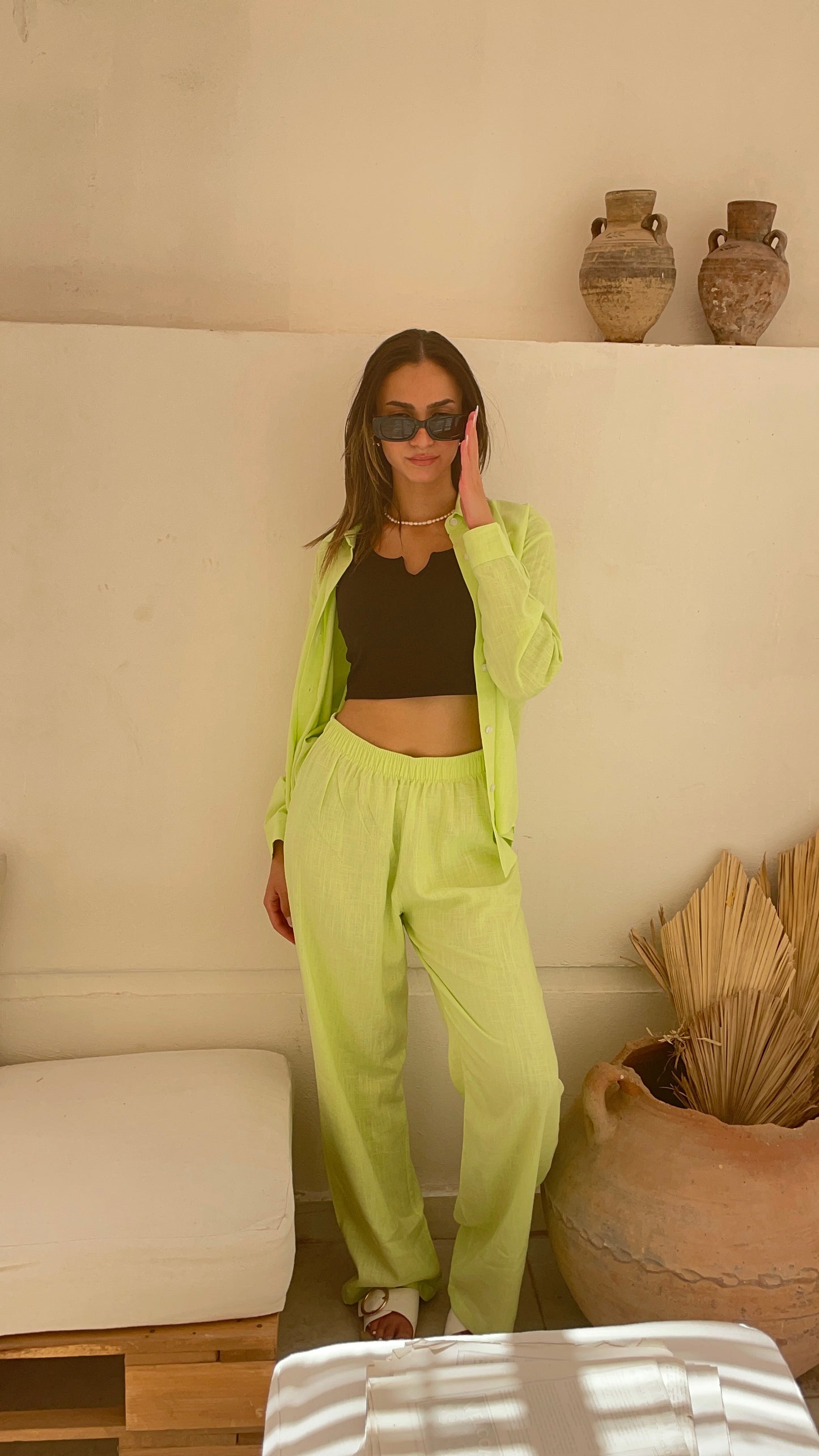 Linen Set Lime