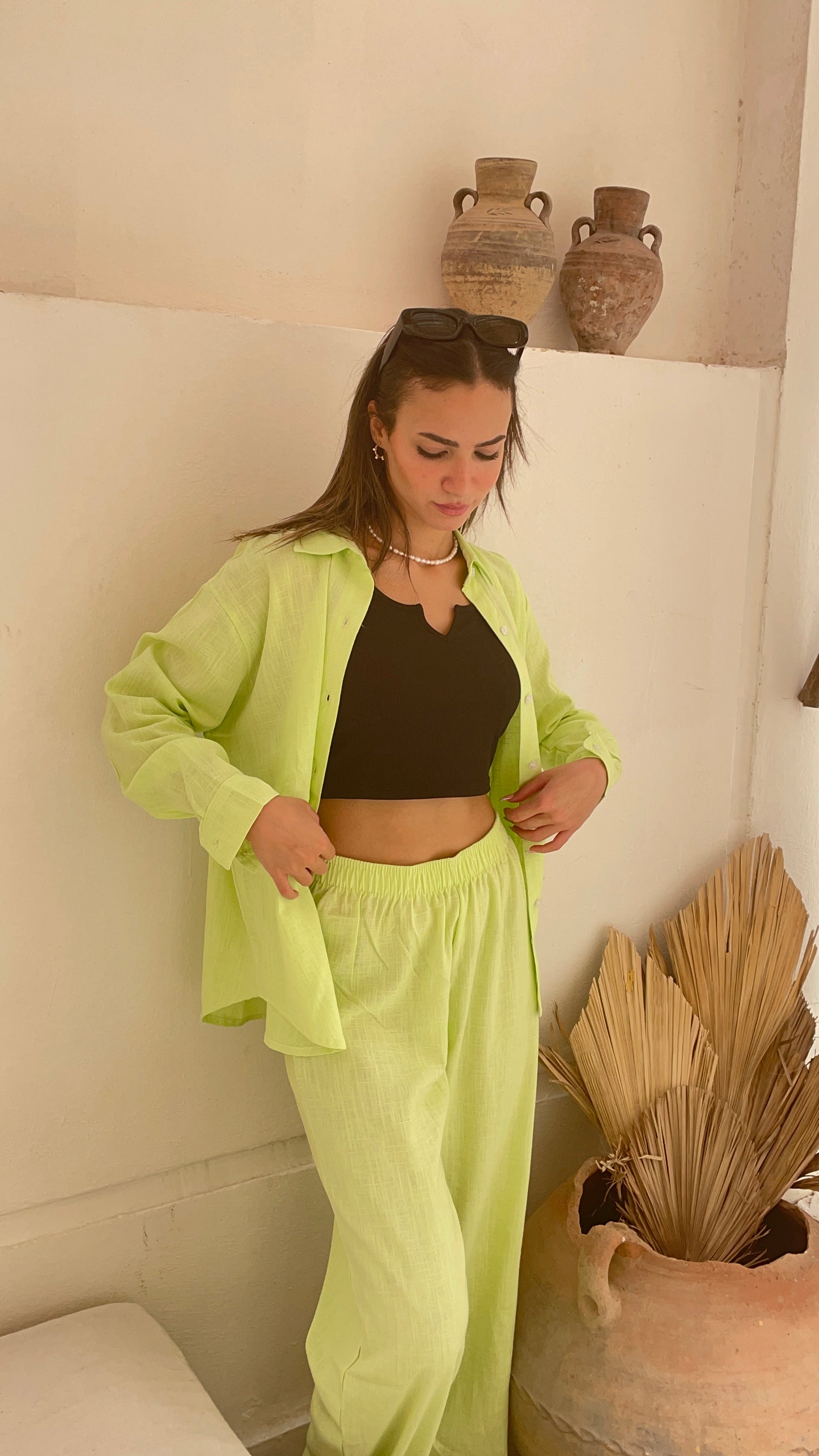 Linen Set Lime