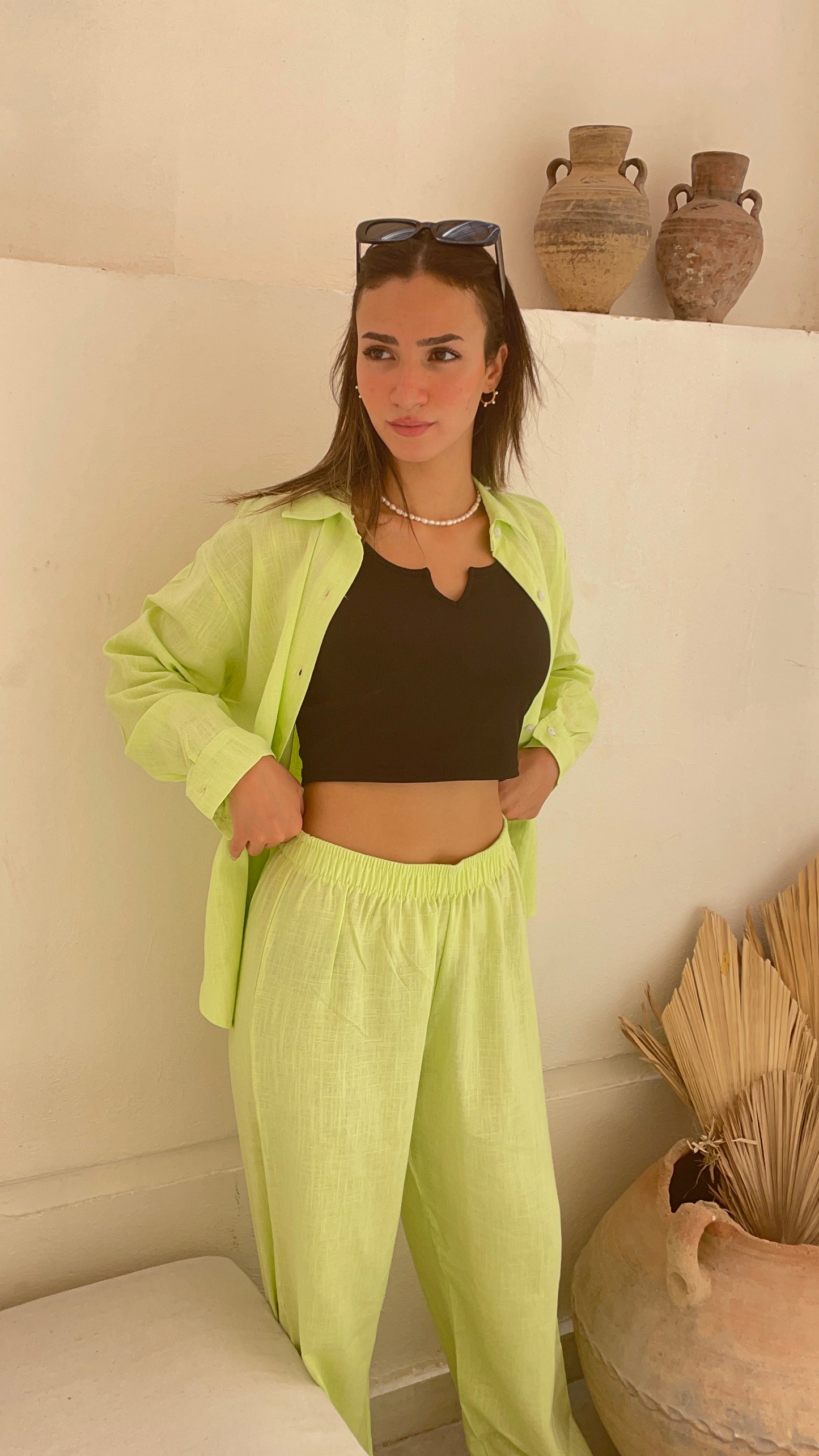 Linen Set Lime