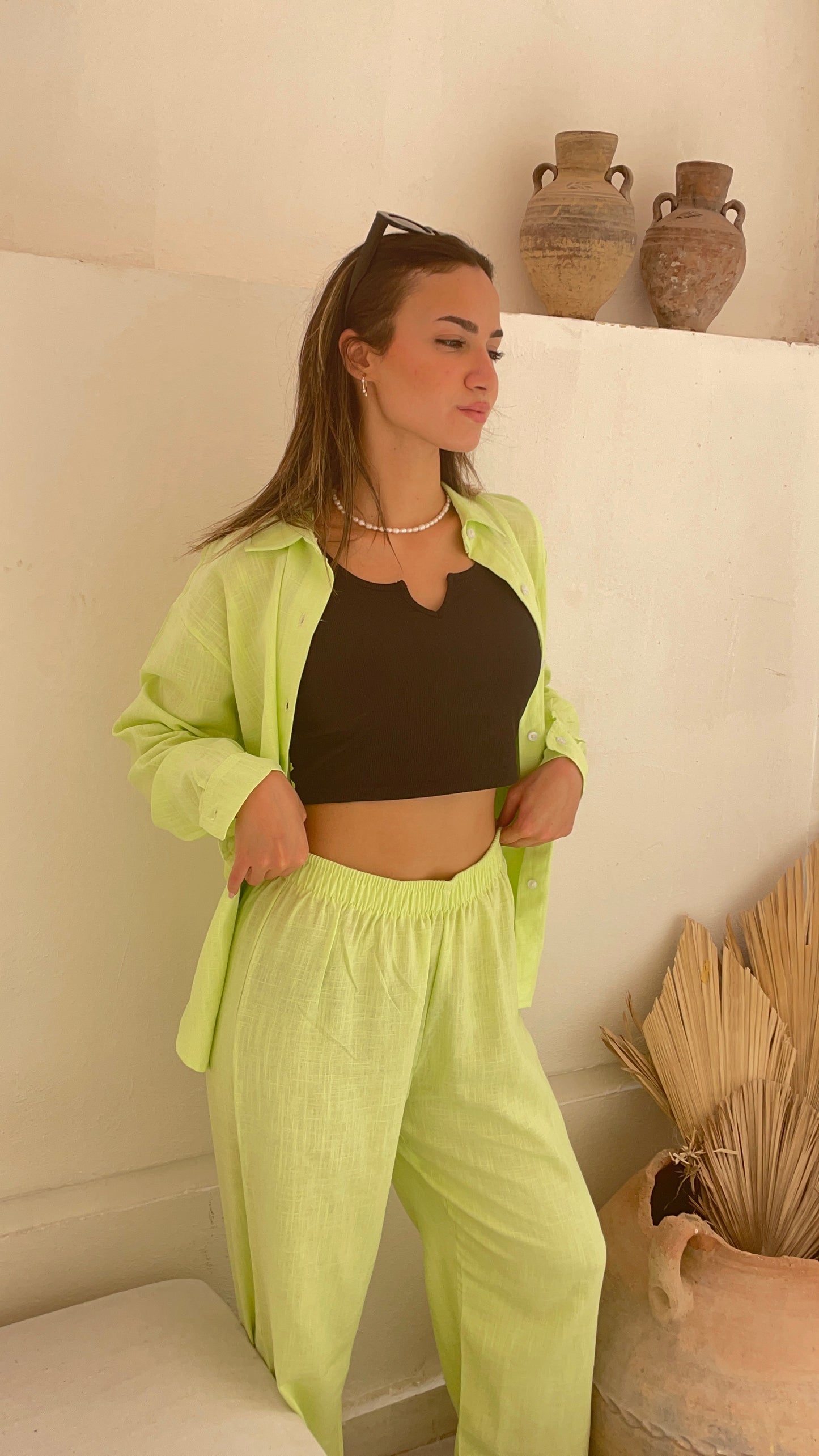 Linen Set Lime