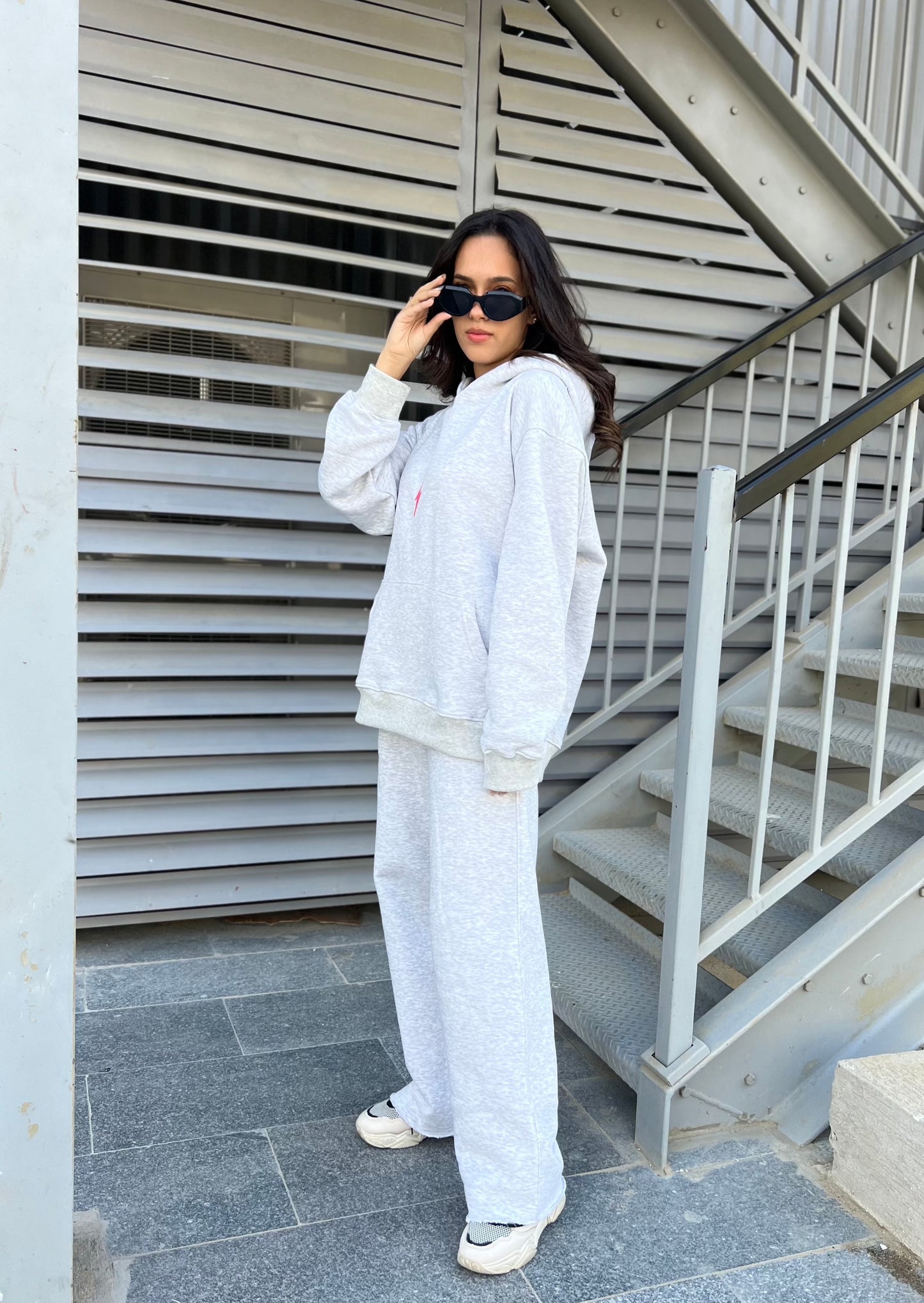 Straight Leg Sweat Pants Grey