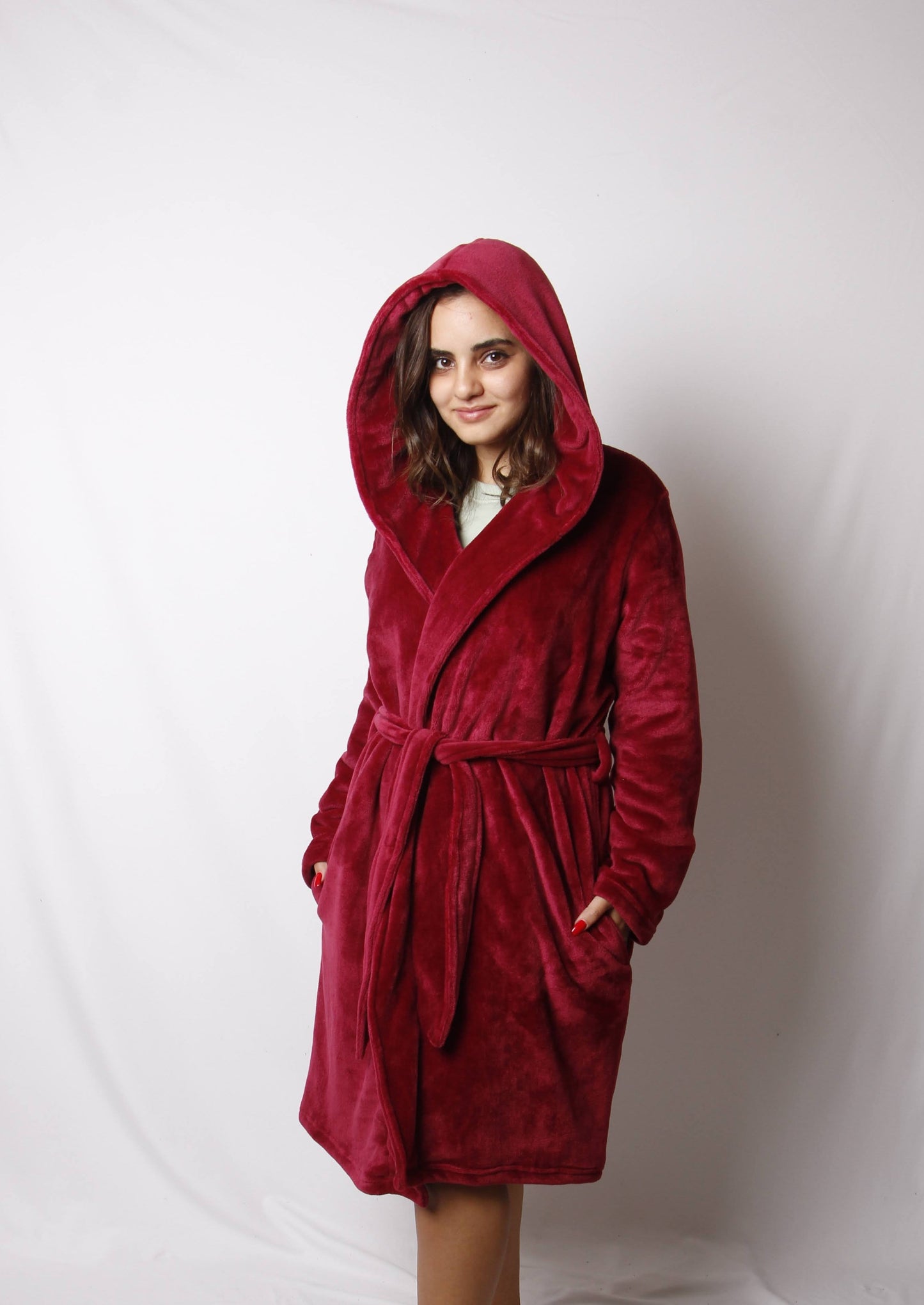 Maroon Cozy - Fur Robe