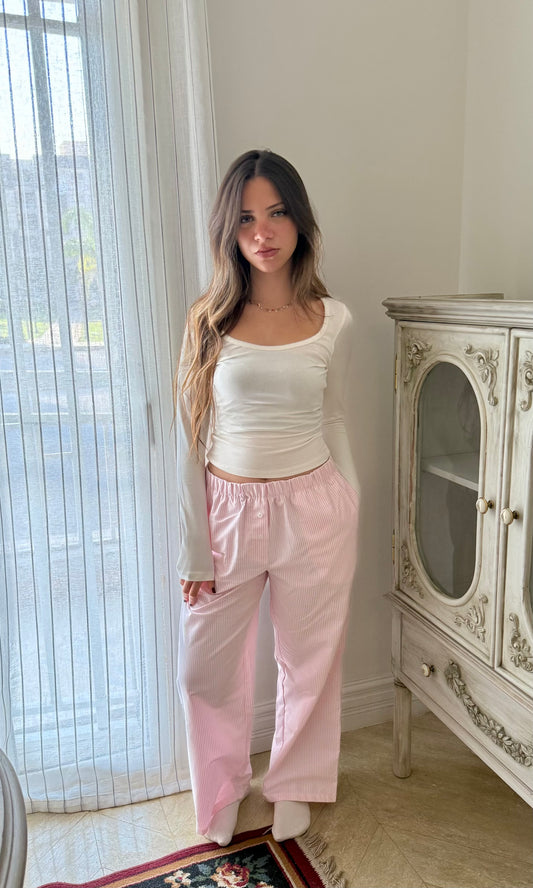 The Boxer Pants PJ - Pink Stripe