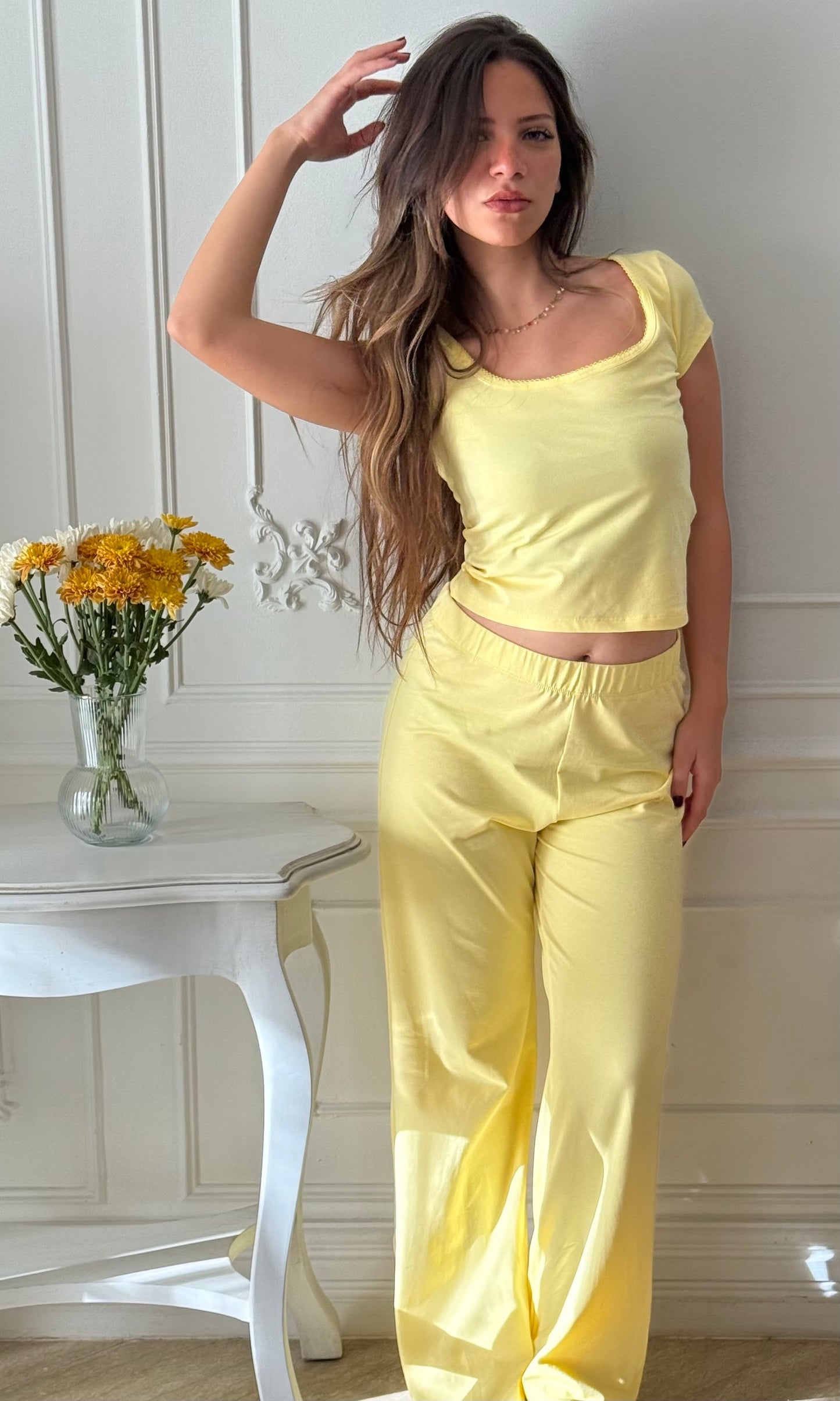 The Summer Jersey Lounge Set - Butter Yellow