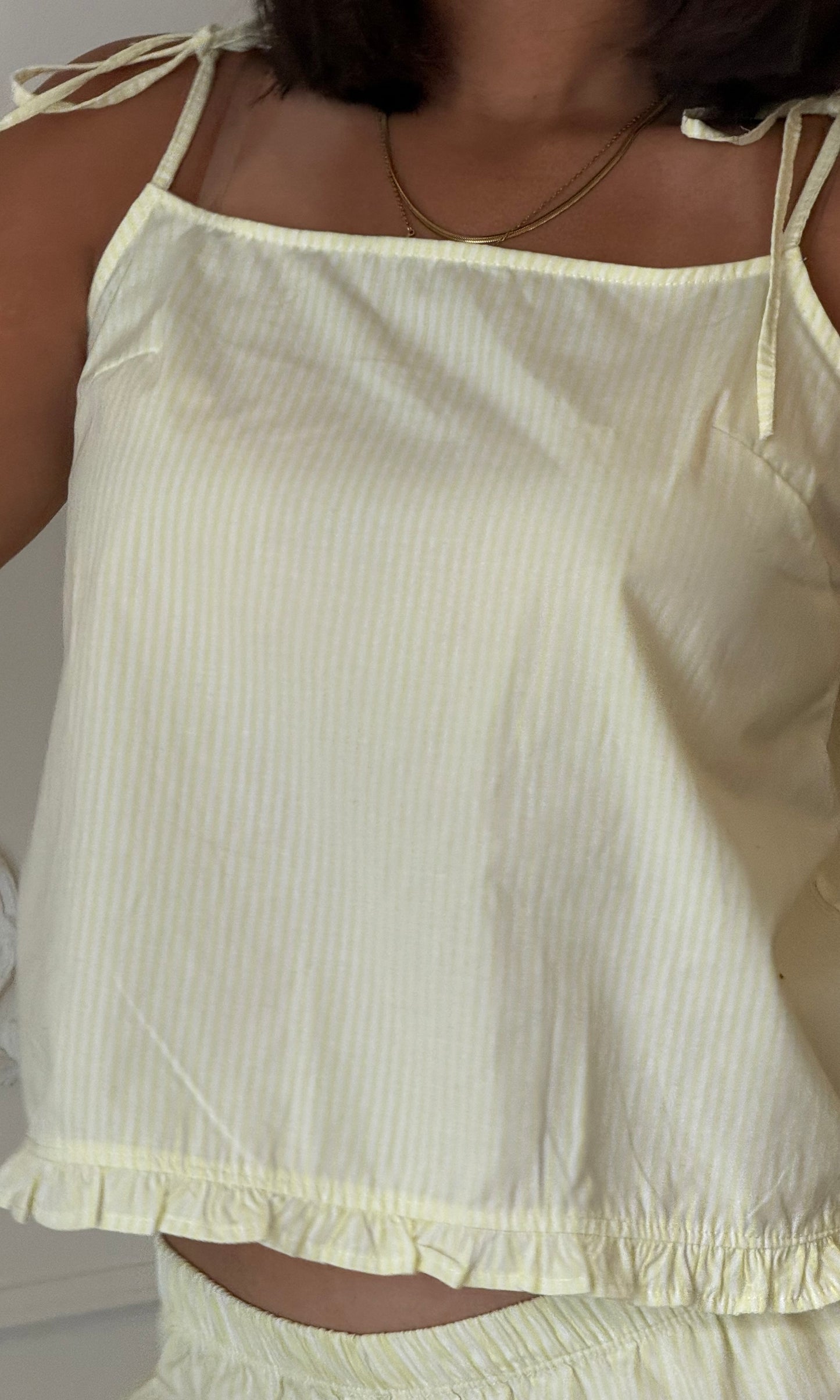 The Ruffles PJ - Yellow Stripe