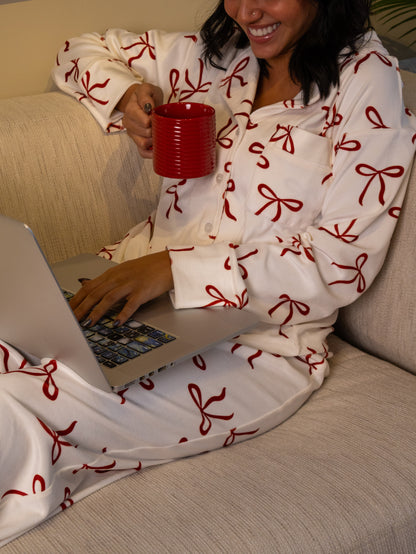 Cream Bow - Classic Velvet PJ