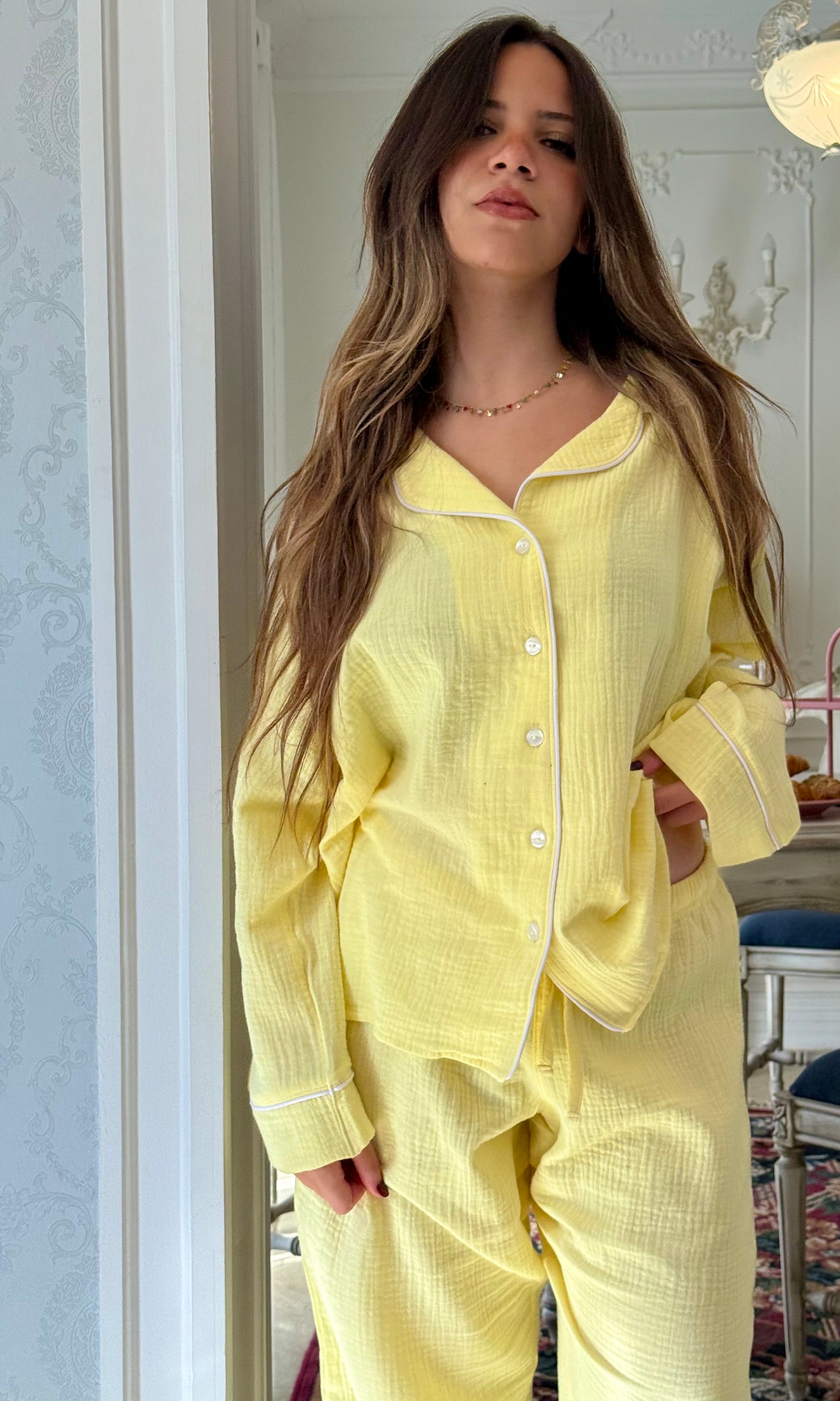 The Muslin Pants PJ - Butter Yellow