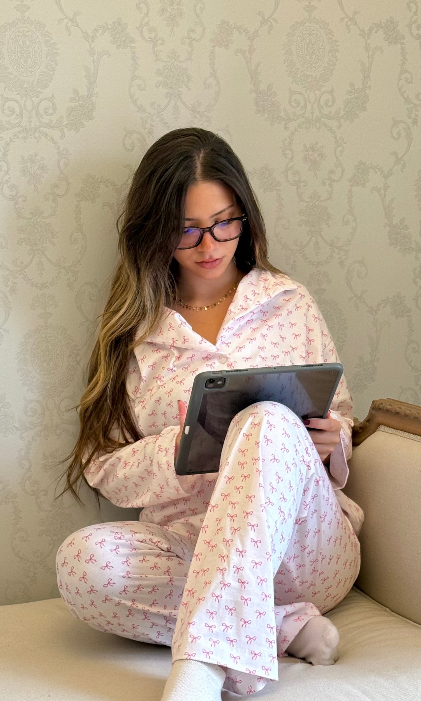 The Classic Long Sleeve PJ - Bows