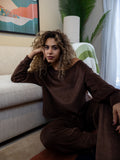 Brown Off Shoulder - Velvet Pyjamas