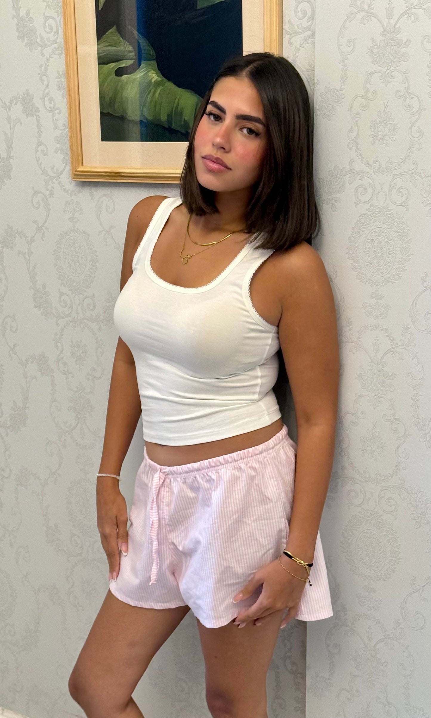 The Basic Shorts PJ – Pink Stripe