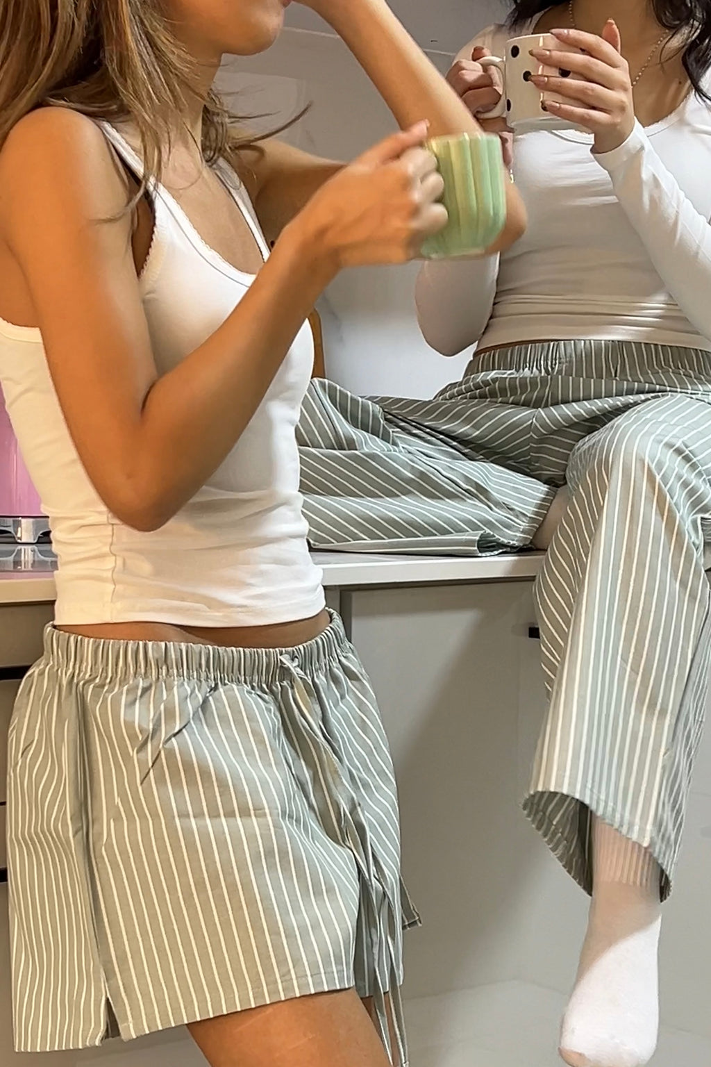 The Basic Shorts PJ – Mint Stripe