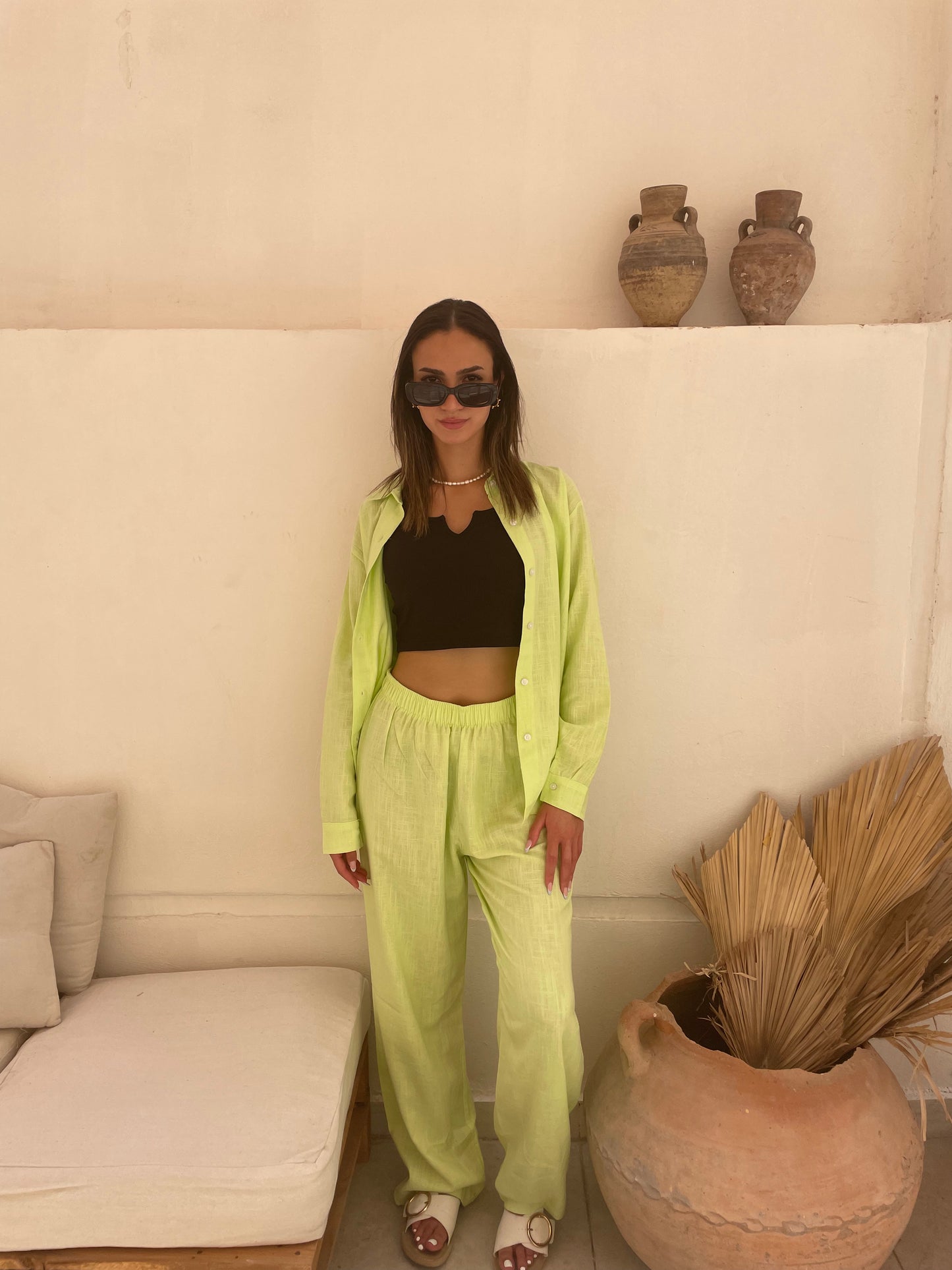 Linen Set Lime