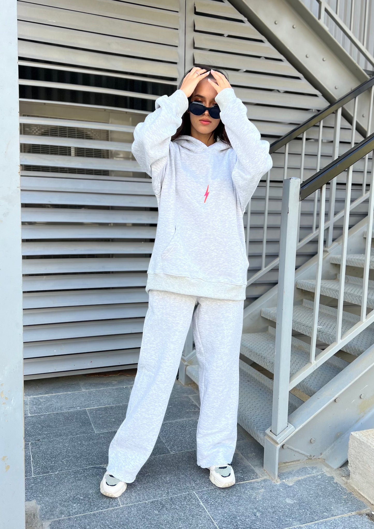 Straight Leg Sweat Pants Grey