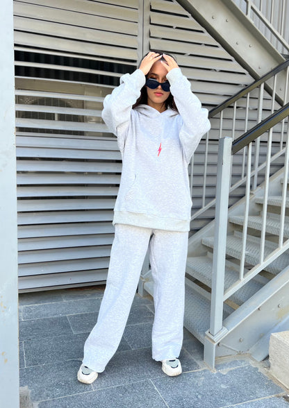 Straight Leg Sweat Pants Grey