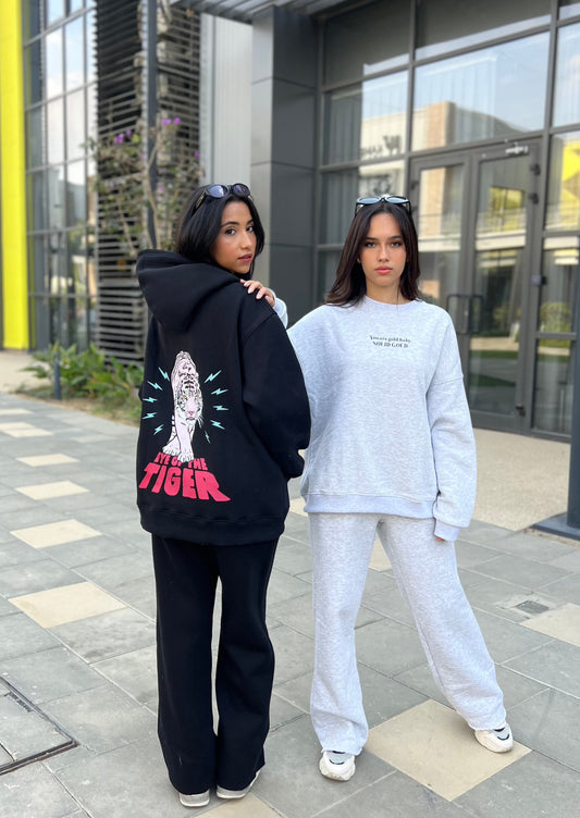 Straight Leg Sweat Pants Grey