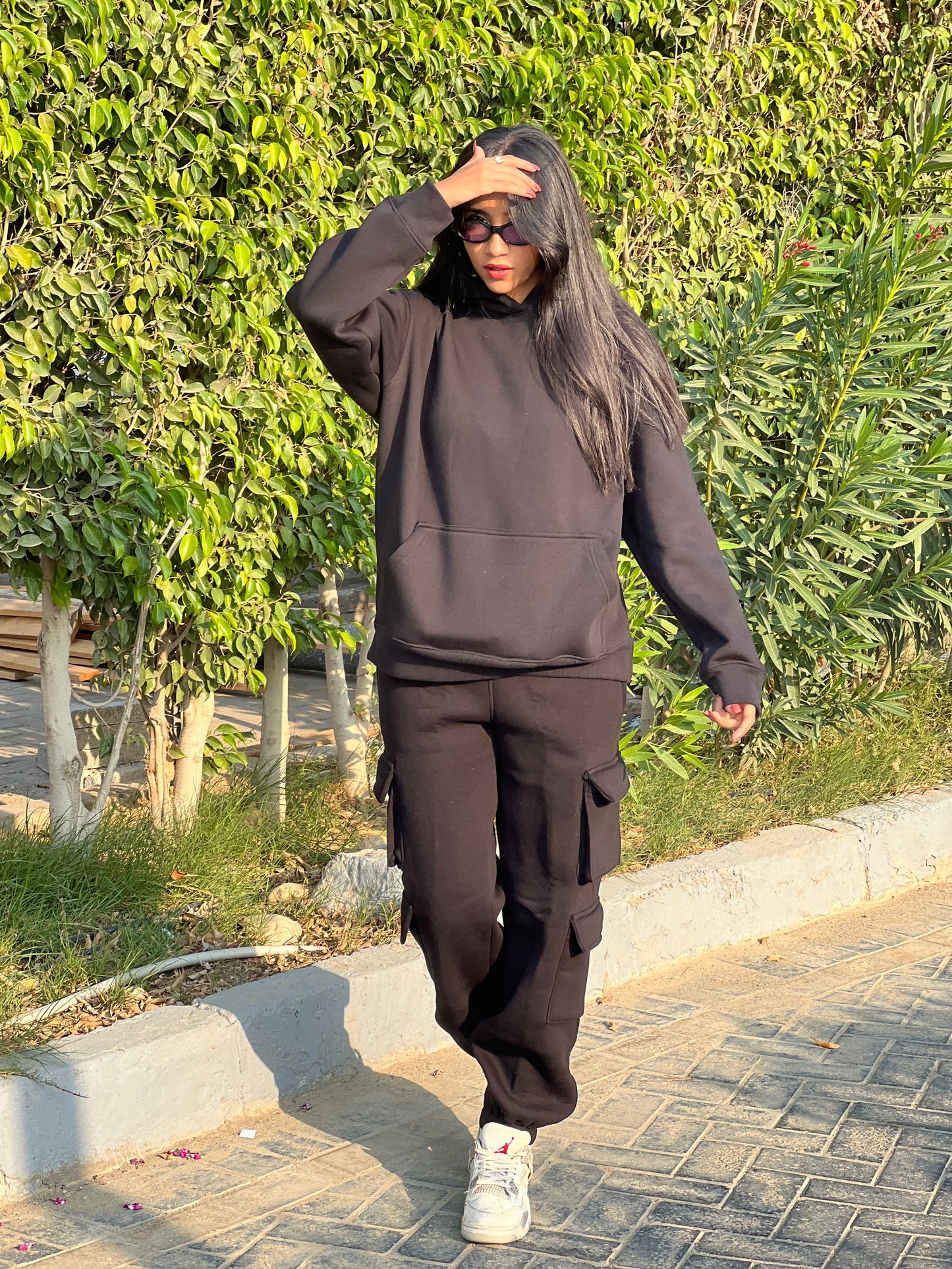 Cargo Sweat Pants Black