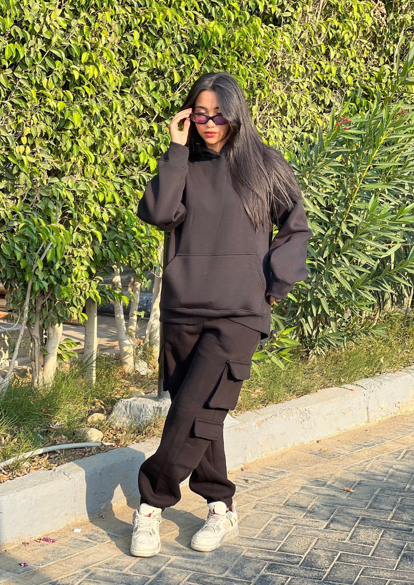 Cargo Sweat Pants Black