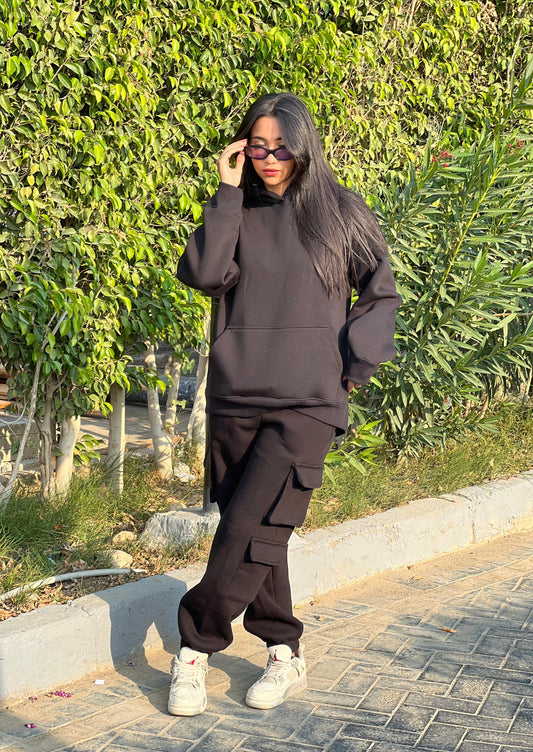 Cargo Sweat Pants Black