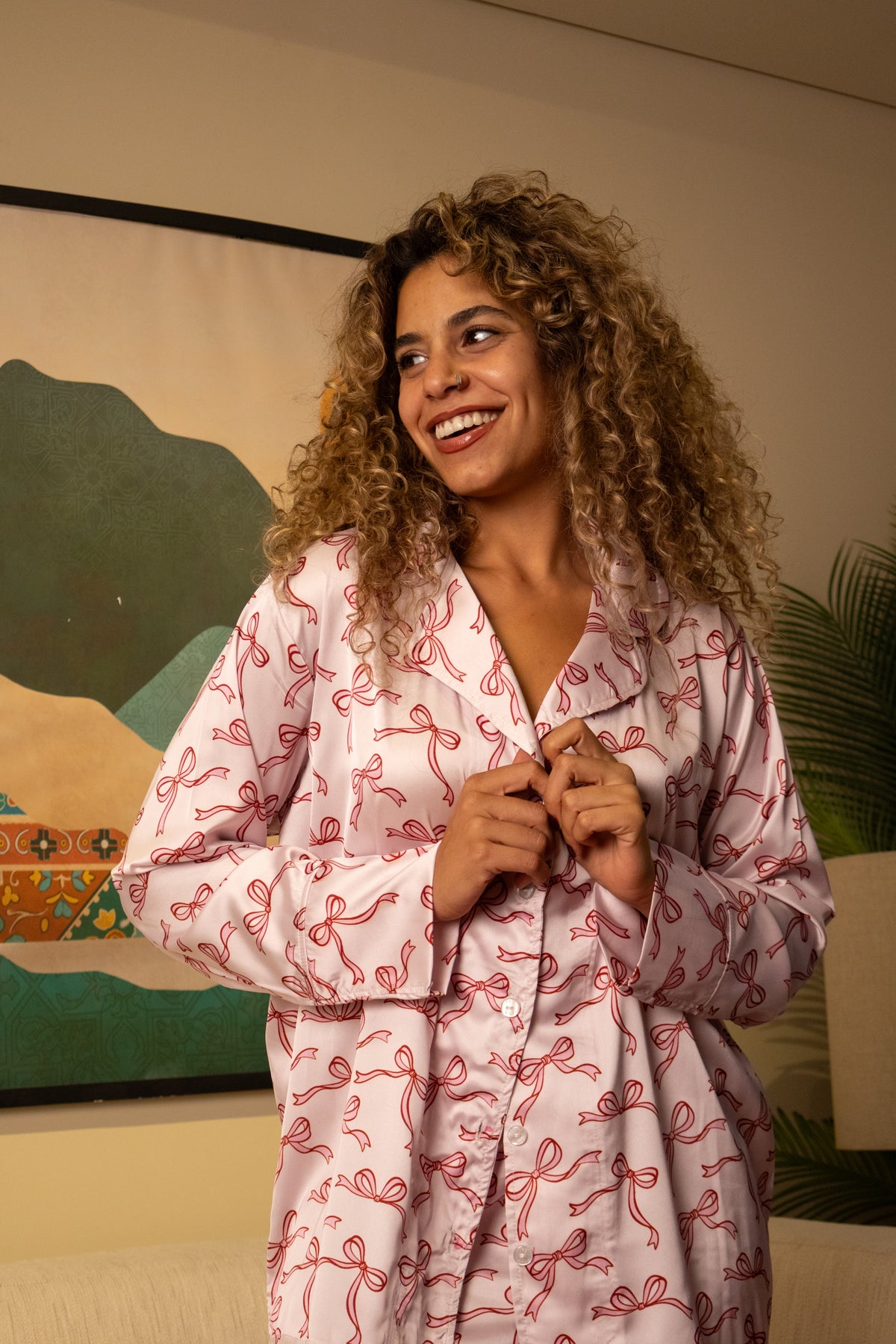 The Pink Bows Satin PJ
